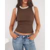 imageBTFBM High Neck Tank Top for Women Sleeveless Ribbed Y2k Clothes Basic Shirts Going Out Outfits Spring Summer Tops 2026Coffee