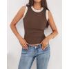 imageBTFBM High Neck Tank Top for Women Sleeveless Ribbed Y2k Clothes Basic Shirts Going Out Outfits Spring Summer Tops 2026Coffee