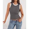 imageBTFBM High Neck Tank Top for Women Sleeveless Ribbed Y2k Clothes Basic Shirts Going Out Outfits Spring Summer Tops 2026Grey