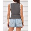 imageBTFBM High Neck Tank Top for Women Sleeveless Ribbed Y2k Clothes Basic Shirts Going Out Outfits Spring Summer Tops 2026Grey
