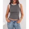imageBTFBM High Neck Tank Top for Women Sleeveless Ribbed Y2k Clothes Basic Shirts Going Out Outfits Spring Summer Tops 2026Grey