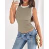 imageBTFBM High Neck Tank Top for Women Sleeveless Ribbed Y2k Clothes Basic Shirts Going Out Outfits Spring Summer Tops 2026Grey Apricot