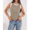 imageBTFBM High Neck Tank Top for Women Sleeveless Ribbed Y2k Clothes Basic Shirts Going Out Outfits Spring Summer Tops 2026Grey Apricot
