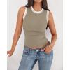 imageBTFBM High Neck Tank Top for Women Sleeveless Ribbed Y2k Clothes Basic Shirts Going Out Outfits Spring Summer Tops 2026Grey Apricot