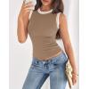 imageBTFBM High Neck Tank Top for Women Sleeveless Ribbed Y2k Clothes Basic Shirts Going Out Outfits Spring Summer Tops 2026Khaki