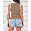 imageBTFBM High Neck Tank Top for Women Sleeveless Ribbed Y2k Clothes Basic Shirts Going Out Outfits Spring Summer Tops 2026Khaki