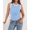 imageBTFBM High Neck Tank Top for Women Sleeveless Ribbed Y2k Clothes Basic Shirts Going Out Outfits Spring Summer Tops 2026Light Blue