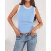 imageBTFBM High Neck Tank Top for Women Sleeveless Ribbed Y2k Clothes Basic Shirts Going Out Outfits Spring Summer Tops 2026Light Blue