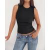 imageBTFBM High Neck Tank Top for Women Sleeveless Ribbed Y2k Clothes Basic Shirts Going Out Outfits Spring Summer Tops 2026Solid Black