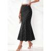 imageBTFBM Midi Skirts for Women 2026 Summer Spring Lightweight A Line High Waisted Wedding Guest Party Silk Long SkirtDot Black White
