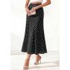 imageBTFBM Midi Skirts for Women 2026 Summer Spring Lightweight A Line High Waisted Wedding Guest Party Silk Long SkirtDot Black White