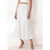 imageBTFBM Midi Skirts for Women 2026 Summer Spring Lightweight A Line High Waisted Wedding Guest Party Silk Long SkirtDot White Black