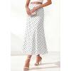 imageBTFBM Midi Skirts for Women 2026 Summer Spring Lightweight A Line High Waisted Wedding Guest Party Silk Long SkirtDot White Black