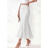 imageBTFBM Midi Skirts for Women 2026 Summer Spring Lightweight A Line High Waisted Wedding Guest Party Silk Long SkirtDot White Black