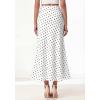imageBTFBM Midi Skirts for Women 2026 Summer Spring Lightweight A Line High Waisted Wedding Guest Party Silk Long SkirtDot White Black