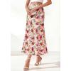 imageBTFBM Midi Skirts for Women 2026 Summer Spring Lightweight A Line High Waisted Wedding Guest Party Silk Long SkirtFloral White Multicolored
