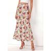 imageBTFBM Midi Skirts for Women 2026 Summer Spring Lightweight A Line High Waisted Wedding Guest Party Silk Long SkirtFloral White Multicolored