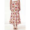 imageBTFBM Midi Skirts for Women 2026 Summer Spring Lightweight A Line High Waisted Wedding Guest Party Silk Long SkirtFloral White Multicolored