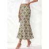 imageBTFBM Midi Skirts for Women 2026 Summer Spring Lightweight A Line High Waisted Wedding Guest Party Silk Long SkirtGreen Camo