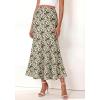 imageBTFBM Midi Skirts for Women 2026 Summer Spring Lightweight A Line High Waisted Wedding Guest Party Silk Long SkirtGreen Camo