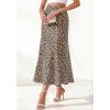 imageBTFBM Midi Skirts for Women 2026 Summer Spring Lightweight A Line High Waisted Wedding Guest Party Silk Long SkirtLeopard Print