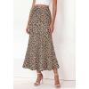 imageBTFBM Midi Skirts for Women 2026 Summer Spring Lightweight A Line High Waisted Wedding Guest Party Silk Long SkirtLeopard Print