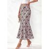 imageBTFBM Midi Skirts for Women 2026 Summer Spring Lightweight A Line High Waisted Wedding Guest Party Silk Long SkirtPink Green Camo
