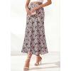 imageBTFBM Midi Skirts for Women 2026 Summer Spring Lightweight A Line High Waisted Wedding Guest Party Silk Long SkirtPink Green Camo