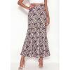 imageBTFBM Midi Skirts for Women 2026 Summer Spring Lightweight A Line High Waisted Wedding Guest Party Silk Long SkirtPink Green Camo