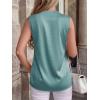 imageBTFBM Tank Tops for Women Summer 2026 Satin V Neck Pleated Sleeveless Silk Spring Work Blouse Business Casual OutfitsAqua Blue