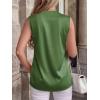 imageBTFBM Tank Tops for Women Summer 2026 Satin V Neck Pleated Sleeveless Silk Spring Work Blouse Business Casual OutfitsArmy Green