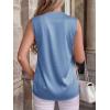 imageBTFBM Tank Tops for Women Summer 2026 Satin V Neck Pleated Sleeveless Silk Spring Work Blouse Business Casual OutfitsBlue