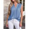 imageBTFBM Tank Tops for Women Summer 2026 Satin V Neck Pleated Sleeveless Silk Spring Work Blouse Business Casual OutfitsBlue