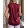 imageBTFBM Tank Tops for Women Summer 2026 Satin V Neck Pleated Sleeveless Silk Spring Work Blouse Business Casual OutfitsBurgundy
