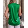 imageBTFBM Tank Tops for Women Summer 2026 Satin V Neck Pleated Sleeveless Silk Spring Work Blouse Business Casual OutfitsGreen