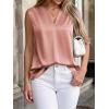 imageBTFBM Tank Tops for Women Summer 2026 Satin V Neck Pleated Sleeveless Silk Spring Work Blouse Business Casual OutfitsGrey Pink