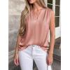 imageBTFBM Tank Tops for Women Summer 2026 Satin V Neck Pleated Sleeveless Silk Spring Work Blouse Business Casual OutfitsGrey Pink