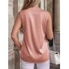 imageBTFBM Tank Tops for Women Summer 2026 Satin V Neck Pleated Sleeveless Silk Spring Work Blouse Business Casual OutfitsGrey Pink