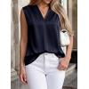 imageBTFBM Tank Tops for Women Summer 2026 Satin V Neck Pleated Sleeveless Silk Spring Work Blouse Business Casual OutfitsNavy Blue