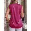 imageBTFBM Tank Tops for Women Summer 2026 Satin V Neck Pleated Sleeveless Silk Spring Work Blouse Business Casual OutfitsRose Purple