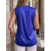 imageBTFBM Tank Tops for Women Summer 2026 Satin V Neck Pleated Sleeveless Silk Spring Work Blouse Business Casual OutfitsRoyal Blue