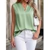 imageBTFBM Tank Tops for Women Summer 2026 Satin V Neck Pleated Sleeveless Silk Spring Work Blouse Business Casual OutfitsSage Green