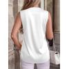 imageBTFBM Tank Tops for Women Summer 2026 Satin V Neck Pleated Sleeveless Silk Spring Work Blouse Business Casual OutfitsWhite