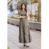 imageBTFBM Women Casual Summer Dresses 2026 Spring Crew Neck Ruffle Short Sleeve Smocked Floral Boho Flowy Maxi Dress ClothesFloral Green