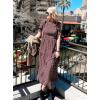 imageBTFBM Women Casual Summer Dresses 2026 Spring Crew Neck Ruffle Short Sleeve Smocked Floral Boho Flowy Maxi Dress ClothesFloral Wine Red White