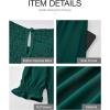 imageBTFBM Women Casual Summer Dresses 2026 Spring Crew Neck Ruffle Short Sleeve Smocked Floral Boho Flowy Maxi Dress ClothesSolid Dark Green