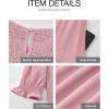 imageBTFBM Women Casual Summer Dresses 2026 Spring Crew Neck Ruffle Short Sleeve Smocked Floral Boho Flowy Maxi Dress ClothesSolid Light Pink