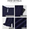imageBTFBM Women Casual Summer Dresses 2026 Spring Crew Neck Ruffle Short Sleeve Smocked Floral Boho Flowy Maxi Dress ClothesSolid Navy