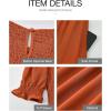 imageBTFBM Women Casual Summer Dresses 2026 Spring Crew Neck Ruffle Short Sleeve Smocked Floral Boho Flowy Maxi Dress ClothesSolid Orange