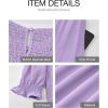 imageBTFBM Women Casual Summer Dresses 2026 Spring Crew Neck Ruffle Short Sleeve Smocked Floral Boho Flowy Maxi Dress ClothesSolid Purple